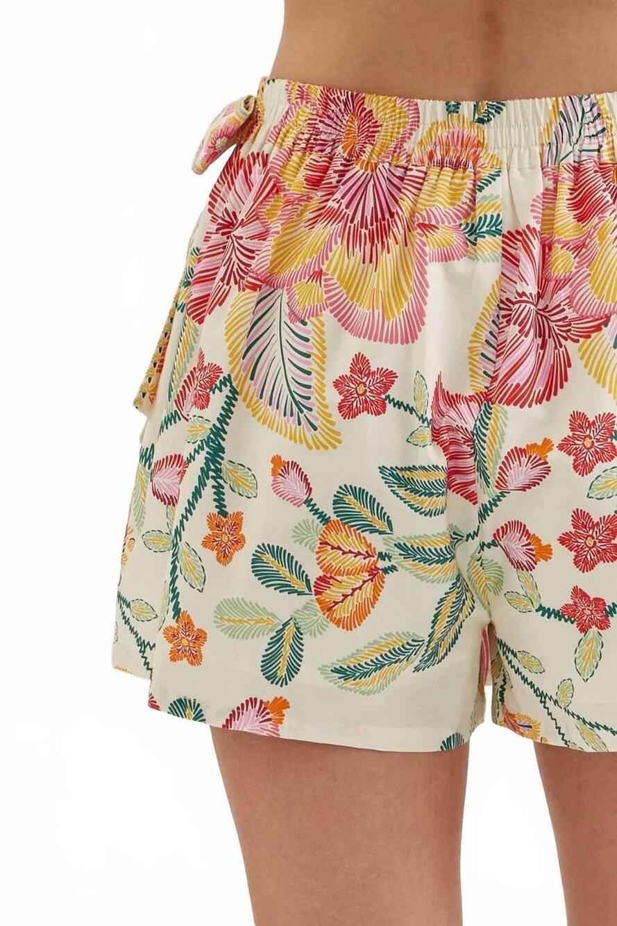 NEW ENTRO botanical print wrap front skort in pink - Picture 9 of 9